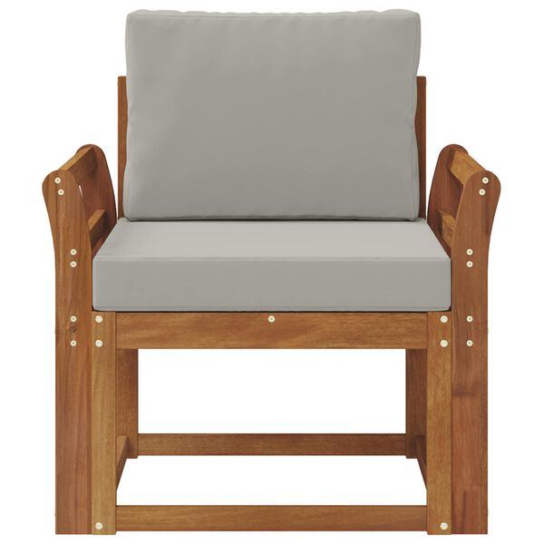 vidaXL Zunanji kavč Masivno akacijevo les in poliester