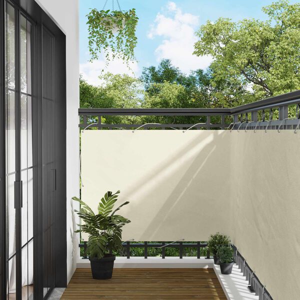 vidaXL Balconska mreža krema 110 x 700 cm Oxford tkanina