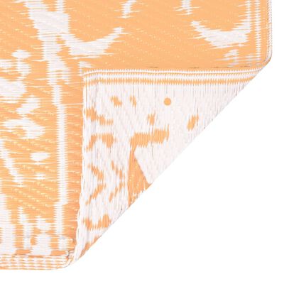 vidaXL Zunanja preproga oranžna in bela 160x230 cm PP