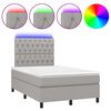 vidaXL Box spring postelja z vzmetnico LED sv. siva 120x200 cm blago