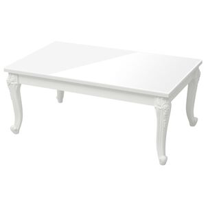 vidaXL Klubska mizica visok sijaj bela 100x50x42 cm inženirski les