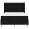 vidaXL Postelja z žimnico Box Spring Črna 140 x 200 cm blago