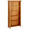 vidaXL Knjižna omara 5-nadstropna 70x22x140 cm trdna hrastovina