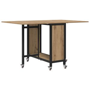 vidaXL Zložljiva jedilna miza z kolesi 130 x 80 x 76,5 cm jeklena PB
