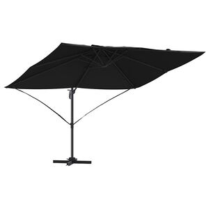 vidaXL Senčnik 351 x 250 x 260 cm Poliester in aluminij Črna