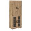vidaXL Visok predalnik 2 pcs Umetni hrast 69,5 x 34 x 180 cm
