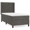 vidaXL Box spring postelja z vzmetnico temno siva 100x200 cm žamet