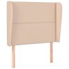 vidaXL Vzglavje z u&scaron;esi kapučino 83x23x118/128 cm umetno usnje