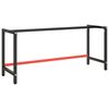 vidaXL Okvir za delovno mizo mat črn in mat rdeč 180x57x79 cm kovinski