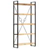 vidaXL Knjižna omara 5-nadstropna 90x30x180cm trden mangov les