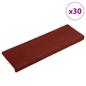 vidaXL Stopni&scaron;čne preproge samolepilne 30 kosov 65x21x4 cm bordo rdeče pravokotne robove
