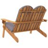 vidaXL Vrtna klop adirondack z blazinami 126 cm trden akacijev les