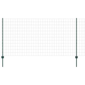 vidaXL Evropska ograja z drogom 25 x 1,2 m Jeklo s PVC premazom Zelena