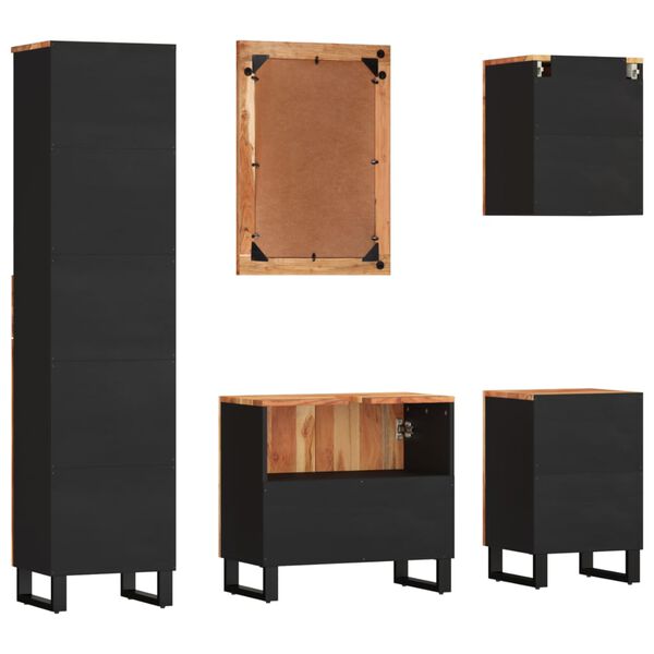 vidaXL Kopalniška garnitura 5-delna trden akacijev les