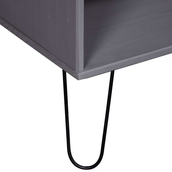 vidaXL Klubska mizica New York siva trdna borovina