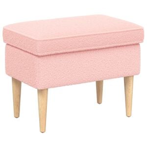vidaXL Podnožje Roza 55 x 35 x 41 cm Boucl&eacute;