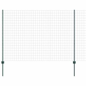 vidaXL Evropska ograja z drogom 10 x 1,5 m Jeklo s PVC premazom Zelena