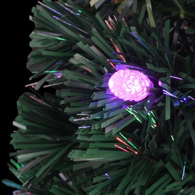 vidaXL Umetna novoletna jelka s stojalom / LED 210 cm optična vlakna