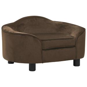 vidaXL Pasji kavč rjav 67x47x36 cm pli&scaron;
