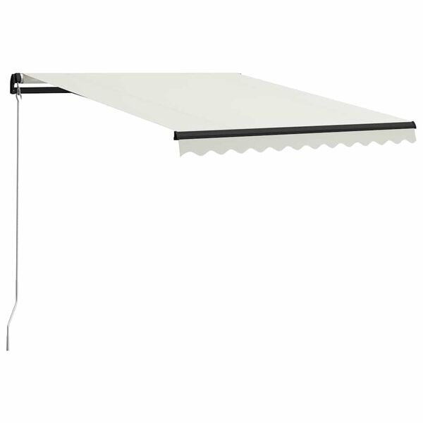 vidaXL Ročno zložljiva tenda LED 300x250 cm krem
