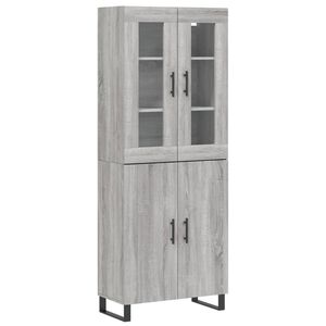 vidaXL Visoka komoda siva sonoma 69,5x34x180 cm inženirski les