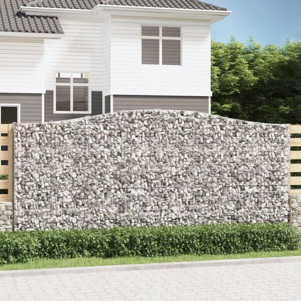 vidaXL Obokane gabion ko&scaron;are 5 kosov 400x30x180/200cm pocinkano železo