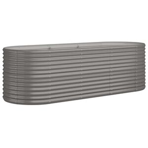 vidaXL Visoka greda iz cinkanega jekla 224x80x68 cm siva
