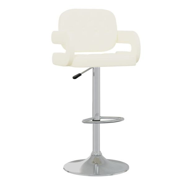 vidaXL Barski stolček krem umetno usnje