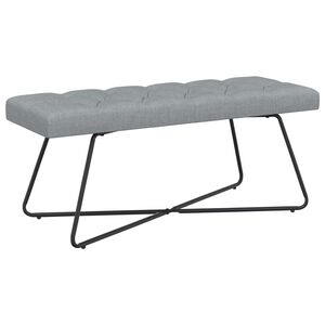 vidaXL Klop s gumbnim oblazinjenjem Svetlo siva 110 x 40 x 46 cm Blago