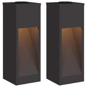 vidaXL Sončna LED svetilka za pot 2 kos Toplo bela 18 x 18 x 50 cm