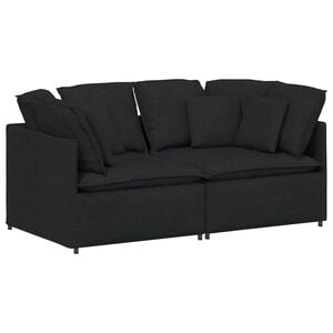 vidaXL Modularni kavč z blazinami blago črne barve