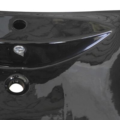 vidaXL Razkošen keramičen umivalnik pravokoten z odprtino za pipo