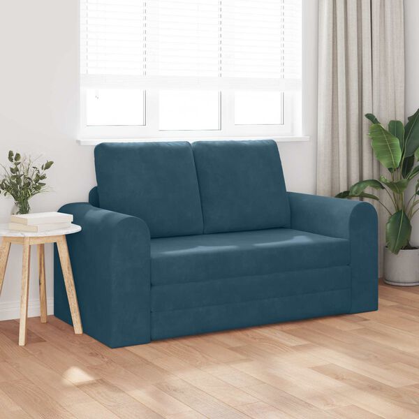 vidaXL Sofa postelja 60cm Modra Žamet