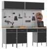 vidaXL Set delovnih omar s predalom s shranjevanjem 10 pcs Črna