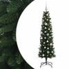 vidaXL Umetno ozko božično drevesce z božično kroglico 120 cm 150 LED