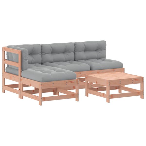 vidaXL Vrtna garnitura 5-delna z blazinami trden les douglas jelke