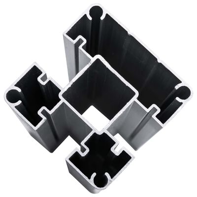vidaXL Komplet ograjnih panelov WPC 619x(105-186) cm črn