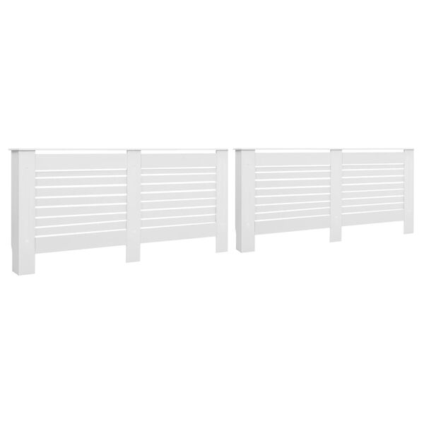 vidaXL Pokrovi za radiatorje 2 kosa beli 172x19x81,5 cm mediapan