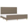 vidaXL Posteljni okvir z vzglavjem taupe 200x200 cm blago