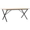 vidaXL Jedilna miza X okvir 180x90x75,5 cm trdna borovina jeklo