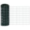 vidaXL Ograja s stebrom Zelena 0,4 x 25 m Jeklo in PVC