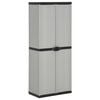 vidaXL Vrtna omara s 3 policami siva in črna 68x40x168 cm