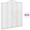 vidaXL Obokane gabion ko&scaron;are 13kosov 200x30x220/240cm pocinkano železo