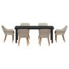 vidaXL Komplet za jedilnico v vrtu 7 pcs Svetlo siva poli ratan