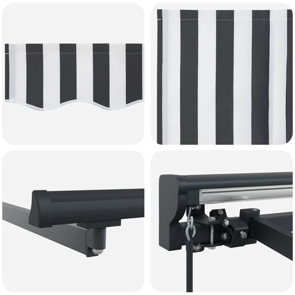 vidaXL Retraktilna tenda Antracitna in bela 400 &times; 300 cm