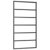 vidaXL Drsna vrata z opremo črna 102x205 cm ESG steklo