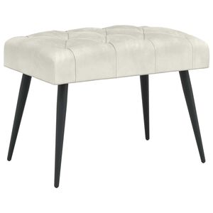 vidaXL Klop s gumbnim oblazinjenjem Krem 60 x 40 x 45 cm Žamet