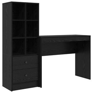 vidaXL Miza Črna Orehovina 145,5 x 40 x 127 cm 2 kos