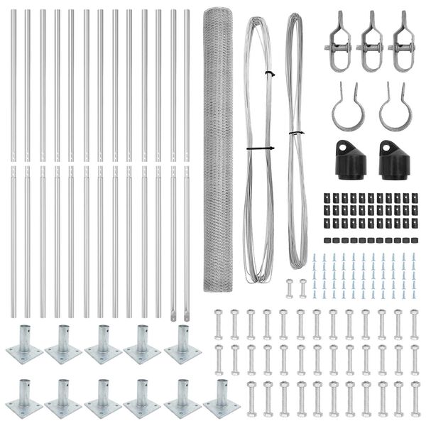 vidaXL Steber ograje. srebrna 25 x 1,6 m (13 mm mreža) Jeklo