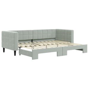 vidaXL Izvlečna dnevna postelja svetlo siva 80x200 cm žamet